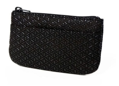 INDENYA Change Purse 1002 with Gourd Pattern, Black on Black