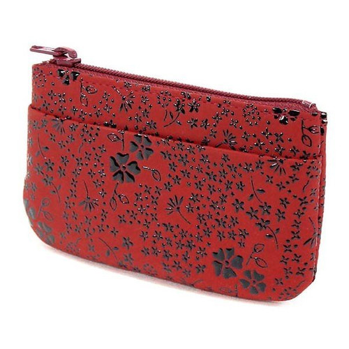 INDENYA Change Purse 1002 with American Blue Pattern, Black on Red