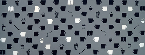 Rienzome Tenugui Cloth with Cafe Pattern (18-1302)