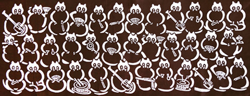 Rienzome Tenugui Cloth with Cozy Tanuki Raccoon Pattern (715)
