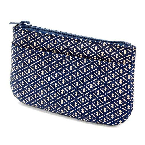 INDENYA Change Purse 1002 with Gourd Pattern, White on Blue