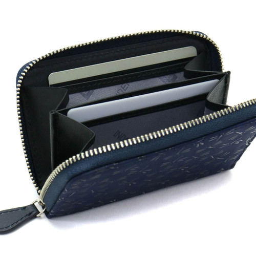 INDENYA Compact Purse for Coins & Cards 1012, Gourd Black on Blue