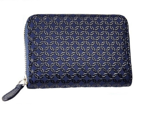 INDENYA Compact Purse for Coins & Cards 1012, Ropes Black on Blue