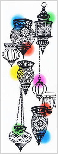 Tenugui with Colorful Turkish Lamps (1330)