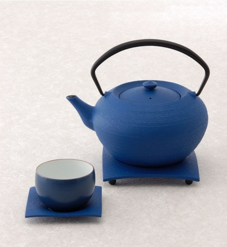 Chushin Kobo Colorful Cast Iron Teapot L Blue