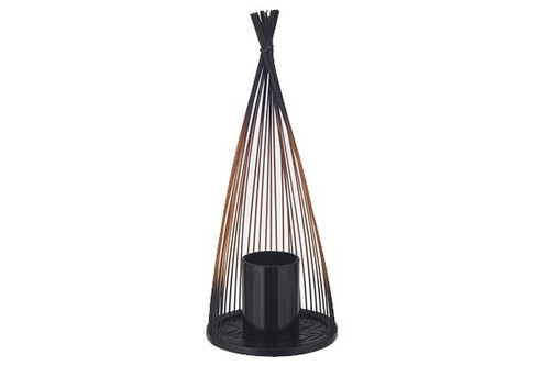 Miyabi Andon Bamboo Flower Vase 'Yukinoko' Black