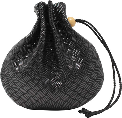 INDENYA Japanese Drawstring Bag 3008, Tiles Black on Black