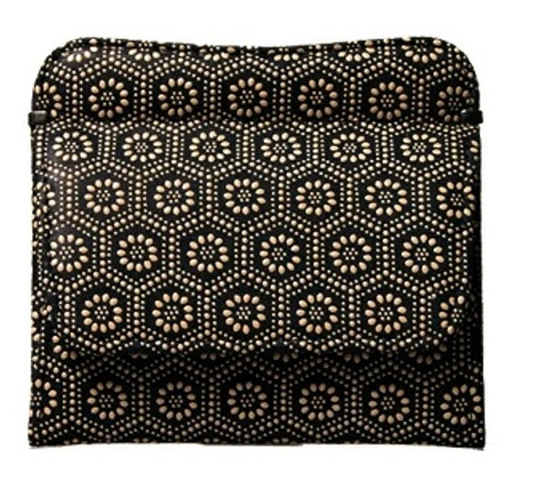 INDENYA Compact Purse 1208 with Tortoise Pattern, White on Black