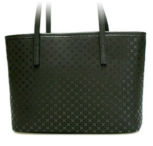 INDENYA Large Hand Bag 6350 Flower Grid, Black on Black