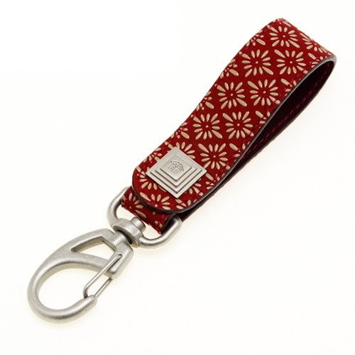 INDENYA Key Holder 4701, Chrysanthemum Grid White on Red