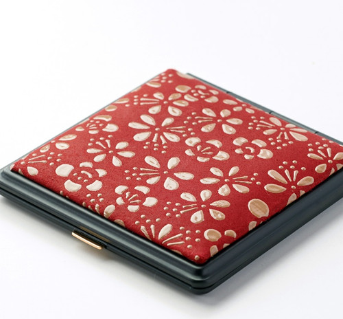 INDENYA Pocket Mirror 5015, Ume Flowers White on Red