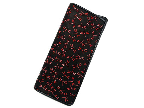 INDENYA Glasses Case 4203, Dragonflies Black on Red
