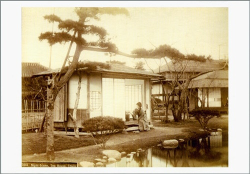 BENRIDO COLLOTYPE Postcard, "Night view, teahouse, Tokyo"
