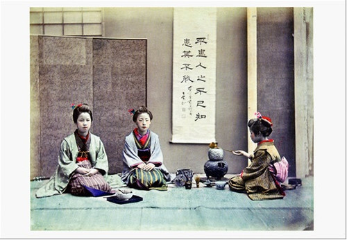 BENRIDO COLLOTYPE Postcard, "Tea ceremony"