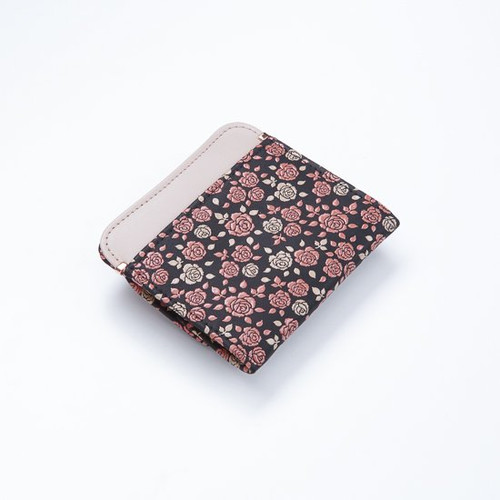 INDENYA Leather Compact Purse 1208 'KAGUWA' with Rose Pattern