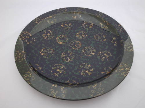 ISHIOKA Tsugaru Lacquer Plate 243mm - Nashiji-ko emerald