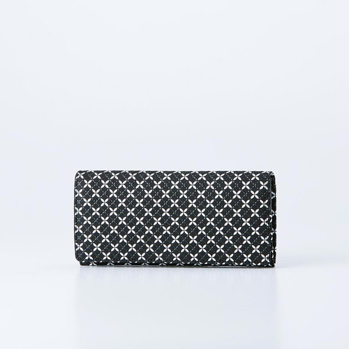 INDENYA Leather Long All-in-One Wallet SOYOKA, with Seven Treasures pattern