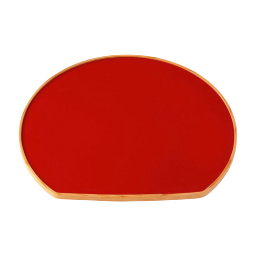 Kurikyu Odate Bentwood Reversible "Half-moon" Tray (red/natural)