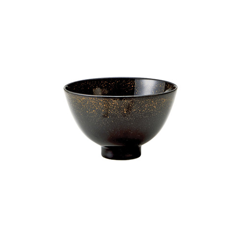 MARUKATSU Porcelain "TEN-KUU" Starry Sky Rice Bowl, Black Medium