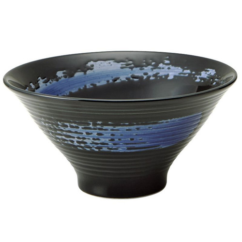 MARUKATSU Porcelain "EN" Deep Bowl with Accent Blue