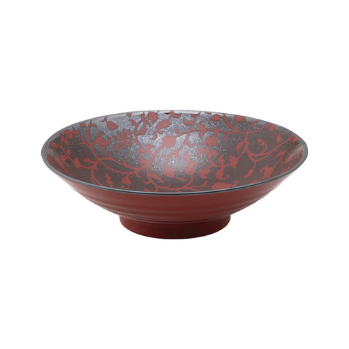 MARUKATSU Porcelain "MIWAKU" Bowl with decorated inside, Red