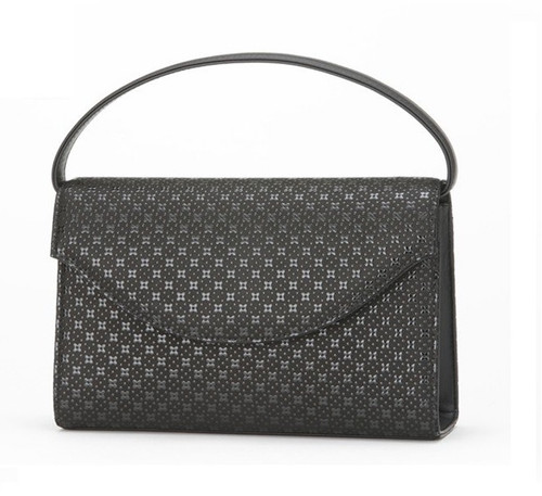 INDENYA Formal Hand Bag/Clutch 6403 Small Sakura, Black on Black