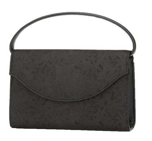 INDENYA Formal Hand Bag/Clutch 6403 Sago Palm, Black on Black