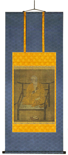 BENRIDO COLLOTYPE Hanging Scroll Buddhist "K??b?? Daishi"