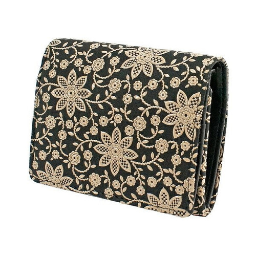 INDENYA Compact Women's Purse 2204 Clematis, White on Black