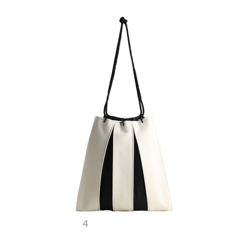 KOSHO ougi Traditional Japanese Cloth Bag Ivory Black