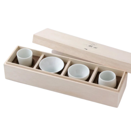 Sake Connoisseur Tasting Set, 4pcs in wooden box