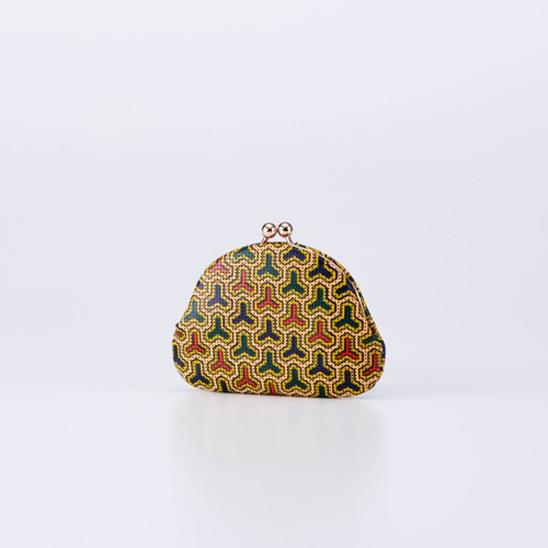 INDENYA SARASA Kiss Lock Coin Purse 1104, Bishamon-kikko Pattern