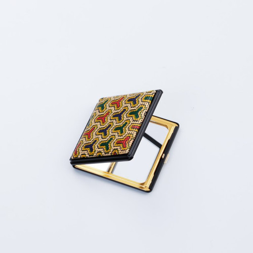 INDENYA SARASA Pocket Mirror 5015, Bishamon-kikko Pattern