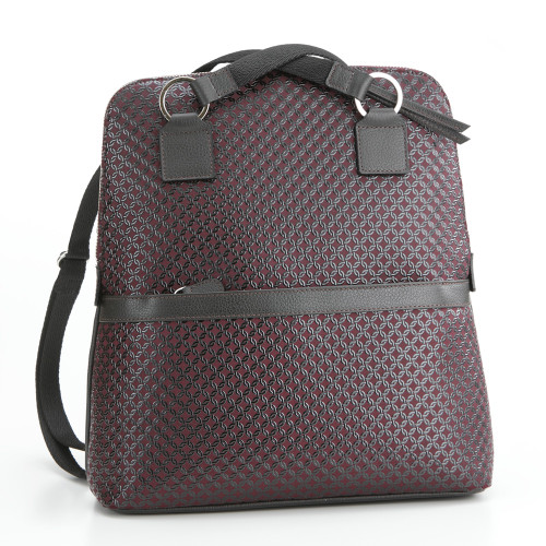 INDENYA Fancy Back- or Shoulder bag 6039 Ropes, Black on Purple
