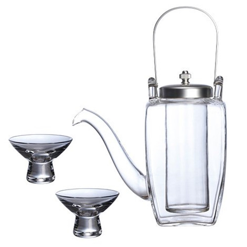 Glass Pitcher for Hot And Cold Drinks, "CHIRORI" SET (Tall) Pitcher + Glasses