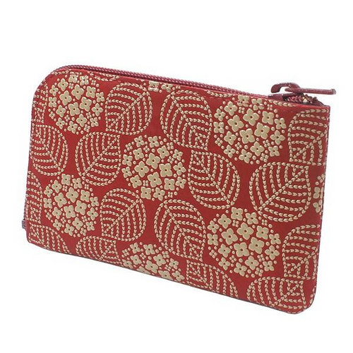 INDENYA Minimalist Wallet 1001 Hortensia, White on Red