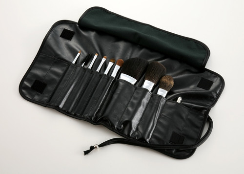 MIZUHO Brush Professional Makeup Brush Roll Bag, 10 brushes