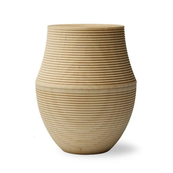 Asymmetric Modern Style Tea Container "KAMA", Natural