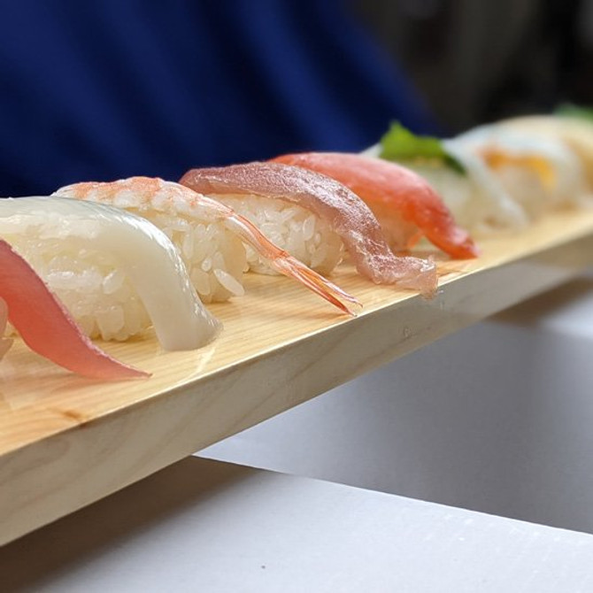 Kiso Hinoki Cypress Long, Centerpiece Sushi Tray