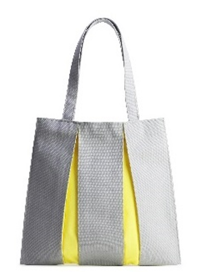 KOSHO ougi Canvas Tote Bag, MH Light Grey/Yellow M
