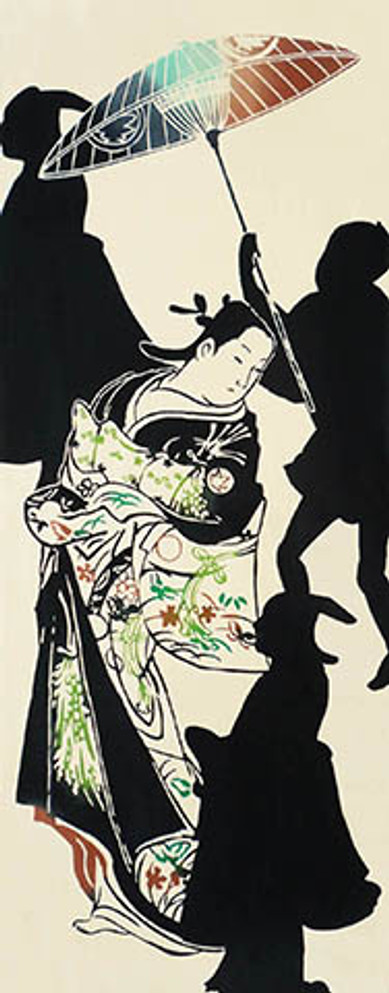 Tenugui with Ukiyo-e Pattern "Takaoda Yuu" (346)