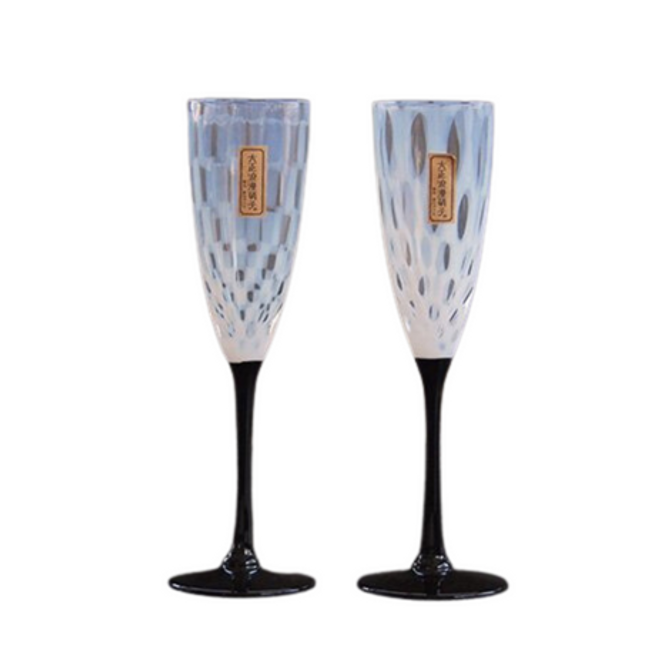 Decorated Champagne Glass, "TAISHO ROMAN"