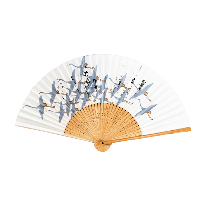 Traditional Folding Fan ANTHOLOGY WITH CRANES