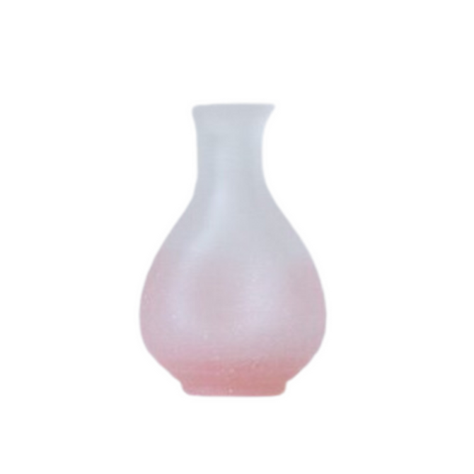 Frozen Glass Sake Bottle, "SNOWSTORM" Pink