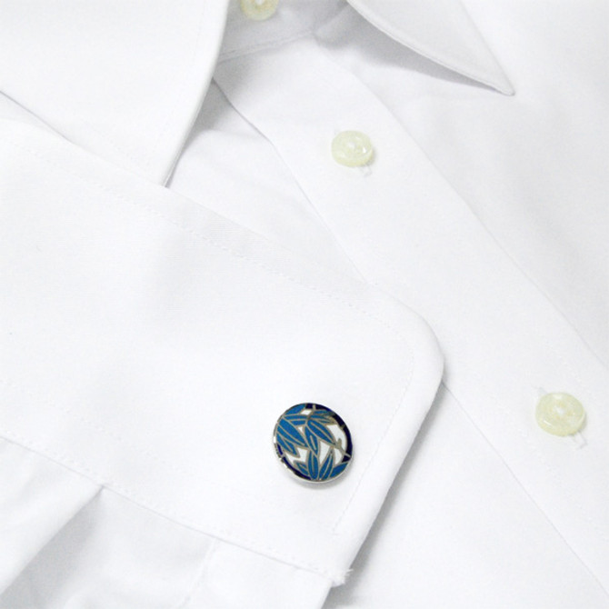 Ando Cloisonne Cufflinks Featuring Japanese Motifs