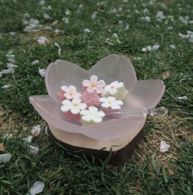 Sakura Petal Glass Sakura Bowls, "HANAHONOKA"