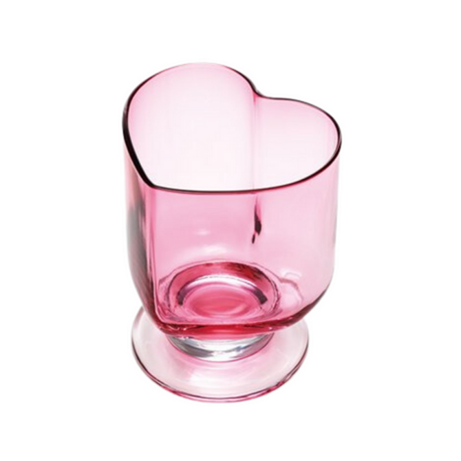 Heart-shaped Glass with Stem, "LOVE"