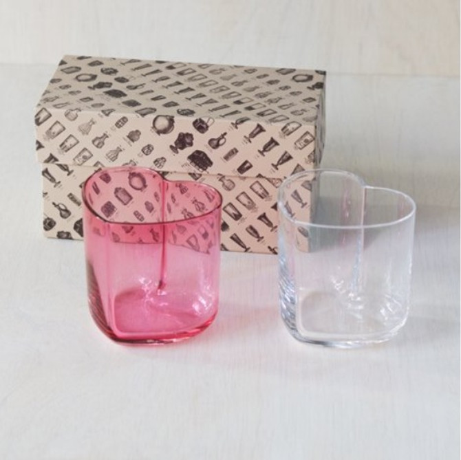 Heart-shaped Glass, "LOVE" GIFT SET, 2 glasses in gift box
