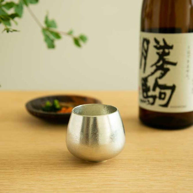 100% Tin Flower Bud Sake Cup "HANASHIBE"