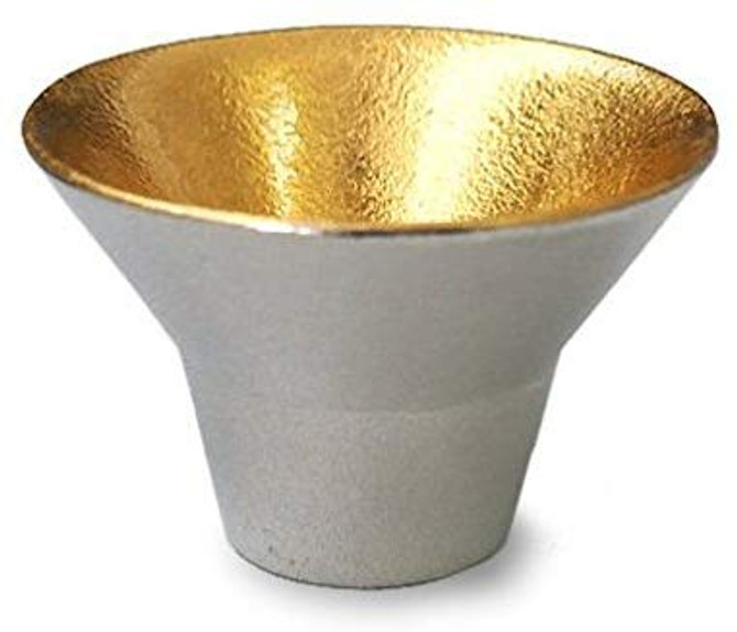 100% Tin Sake Cup "KIKI", style 1 (with Gold Leaf)